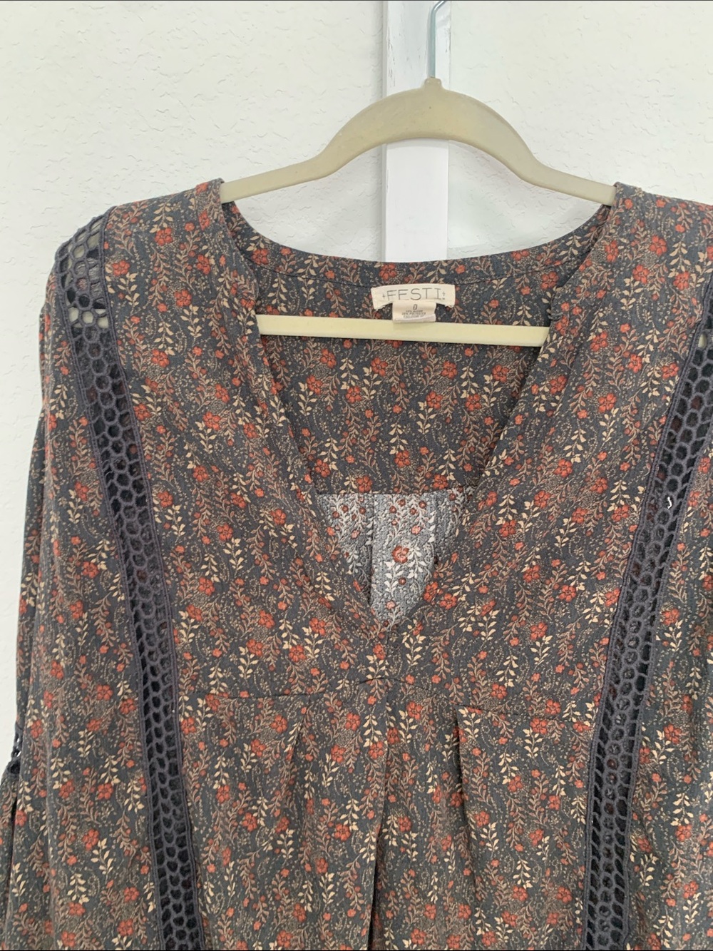 Torrid Festi Dark Floral Bohemian Tunic Top - Picture 3 of 8